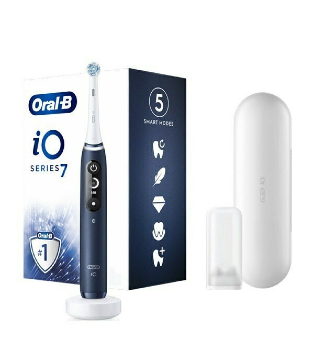 Oral-B IO Series 7 Ηλεκτρική Οδοντόβουρτσα με Χρονομετρητή, Αισθητήρα Πίεσης και Θήκη Ταξιδίου Sapphire Blue