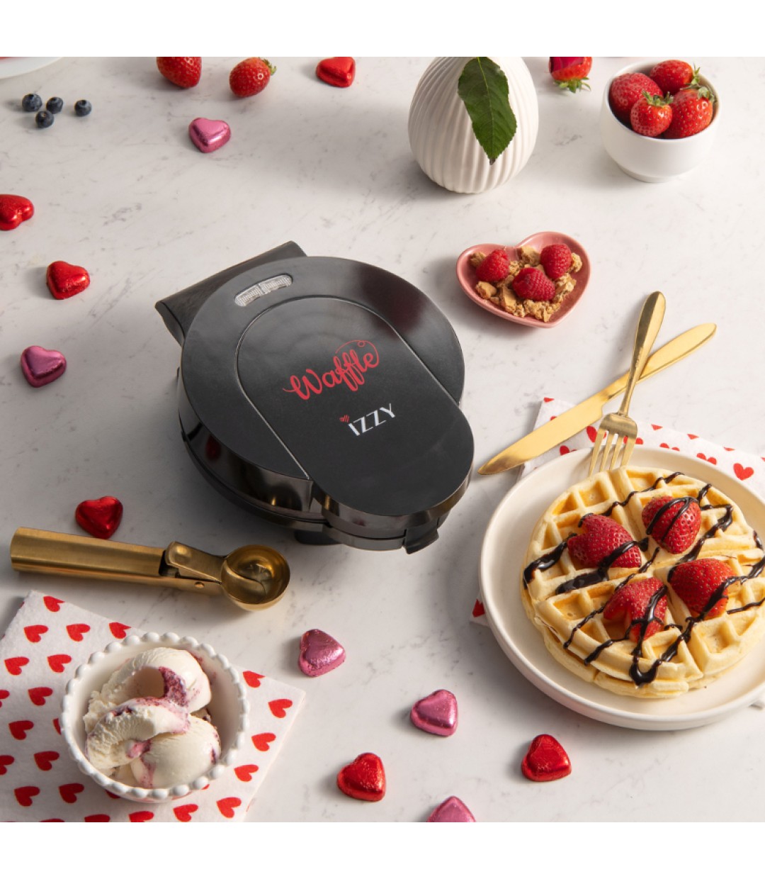 Izzy IZ-2003 Βαφλιέρα σε Στρογγυλό Σχήμα 1000W