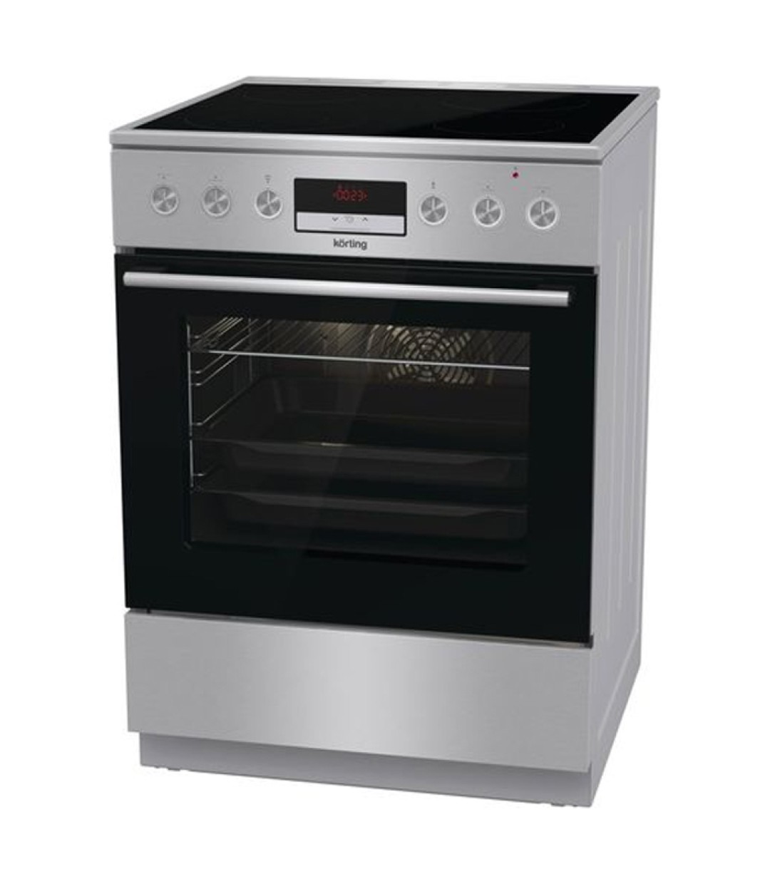 Korting KEC 6 C 60XPC Κουζίνα 71lt με Κεραμικές Εστίες Π60εκ. Inox