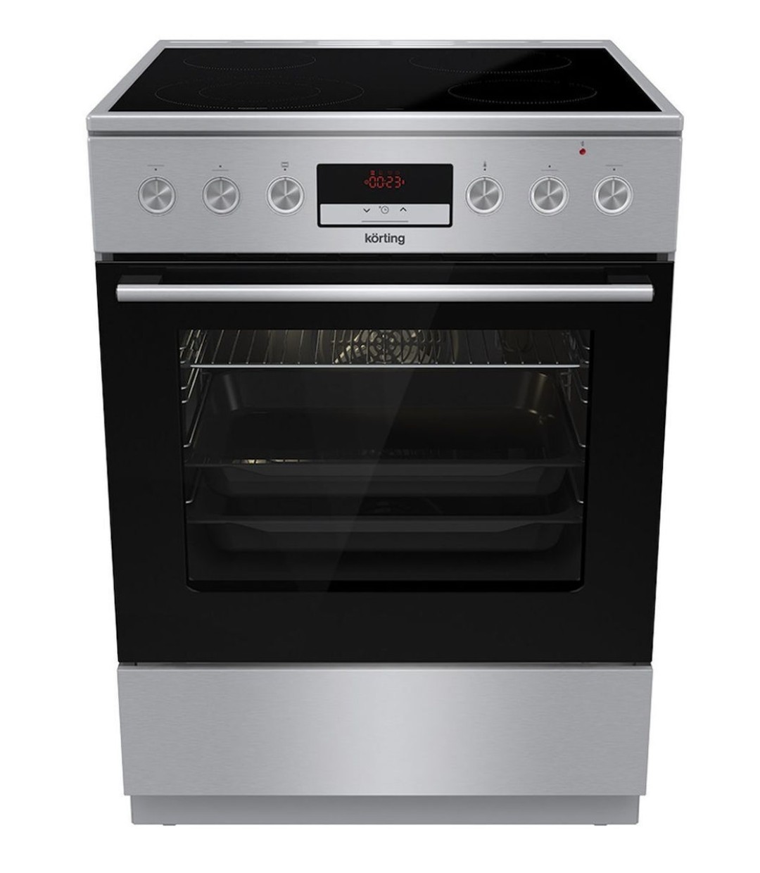 Korting KEC 6 C 60XPC Κουζίνα 71lt με Κεραμικές Εστίες Π60εκ. Inox