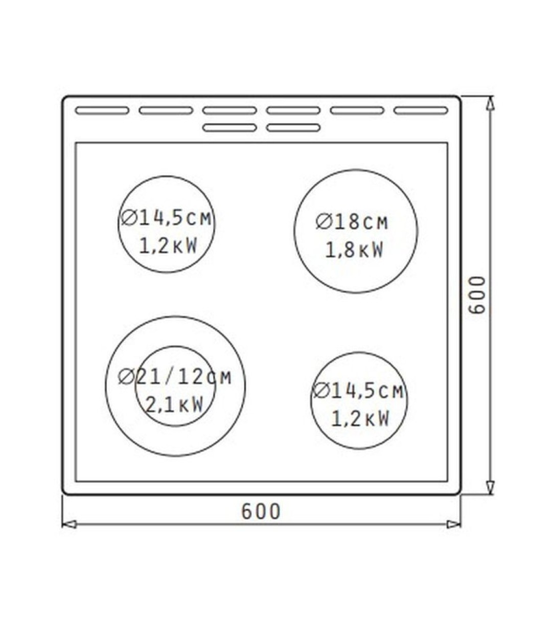 Korting KEC 6 C 60XPC Κουζίνα 71lt με Κεραμικές Εστίες Π60εκ. Inox