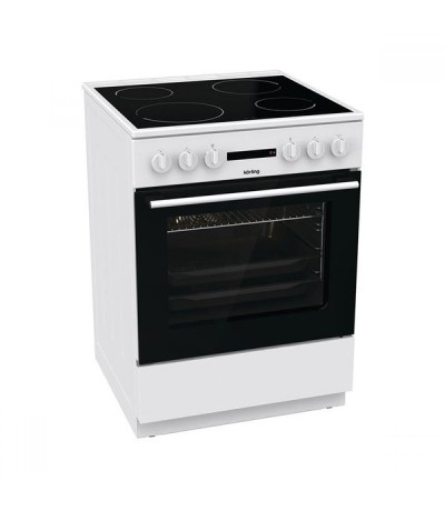 Korting KEC 6 A 60WG Κουζίνα 71lt με Κεραμικές Εστίες Π60εκ. Λευκή