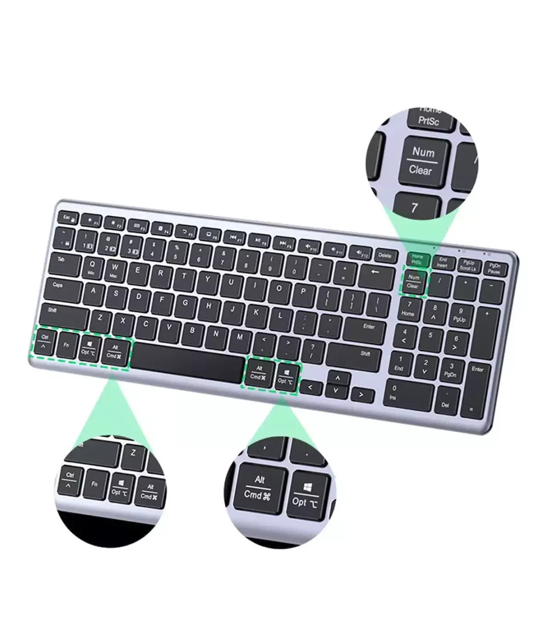 Ugreen KU005 Ασύρματο Bluetooth Πληκτρολόγιο Αγγλικό US