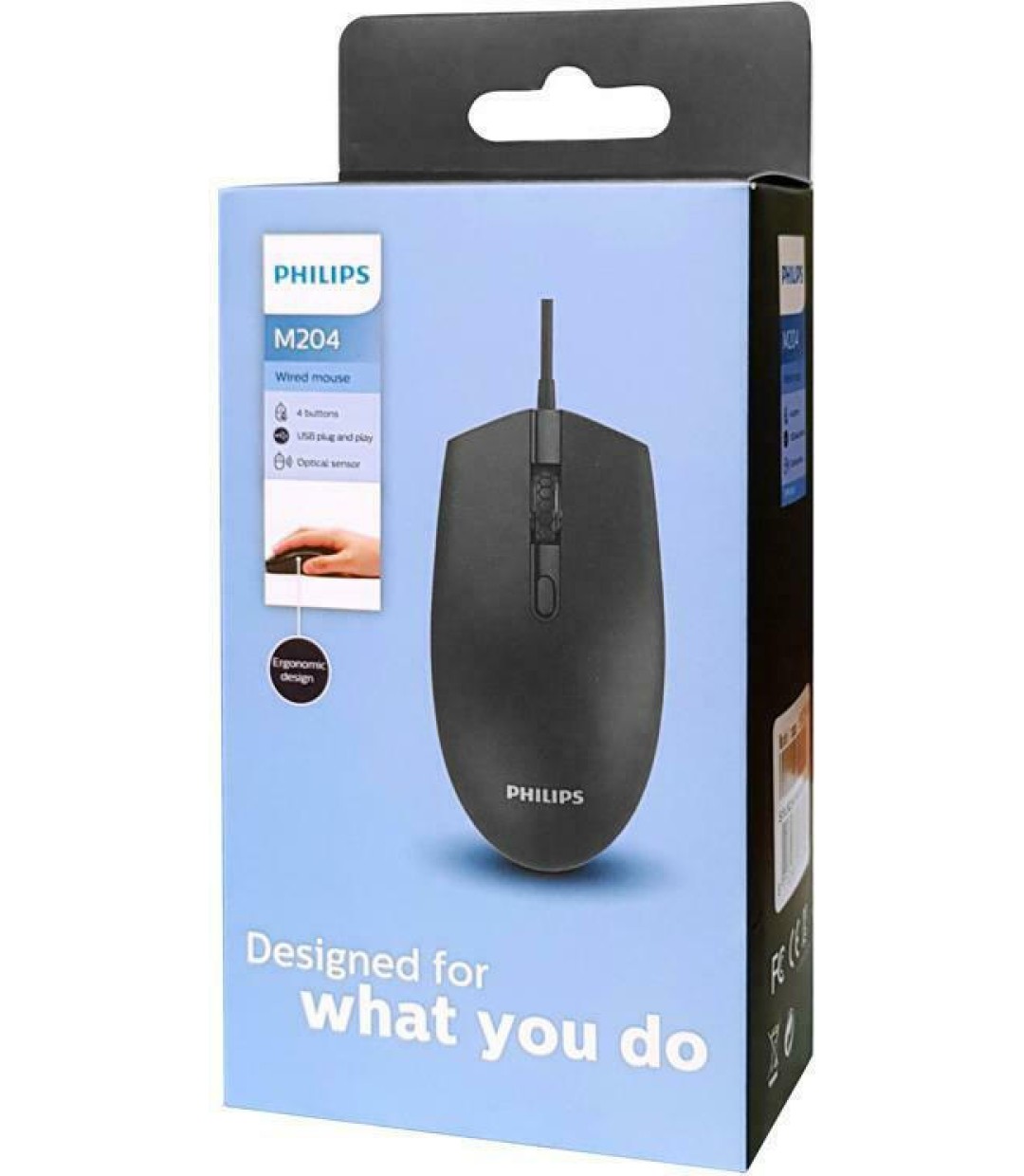 Philips SPK7204 Ενσύρματο Ποντίκι Μαύρο (M204)