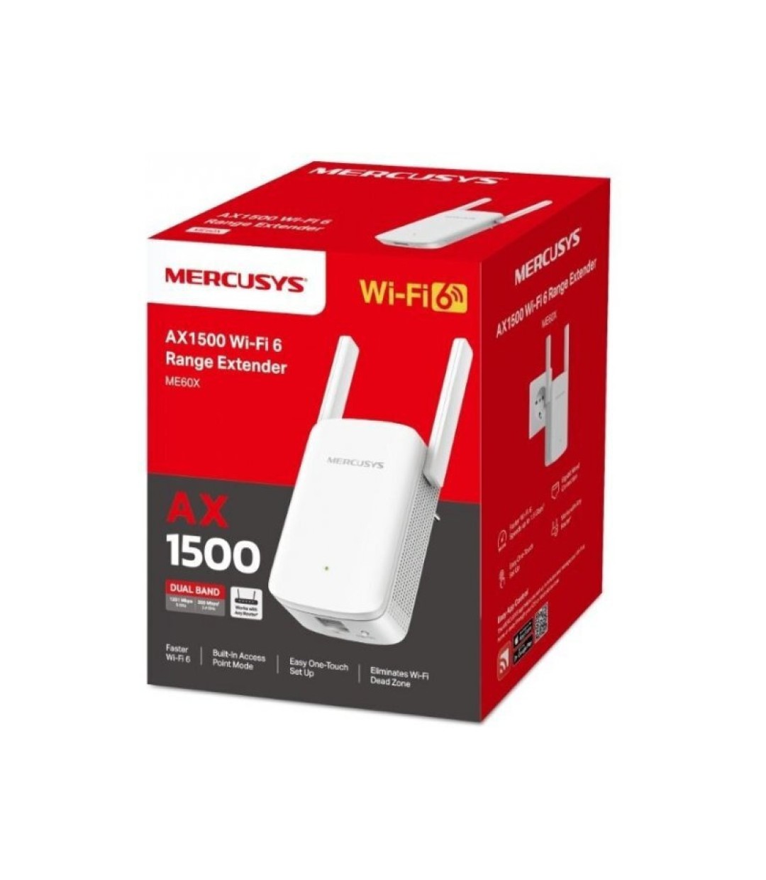 Mercusys ME60X v1 WiFi Extender Dual Band (2.4 & 5GHz) 1500Mbps 