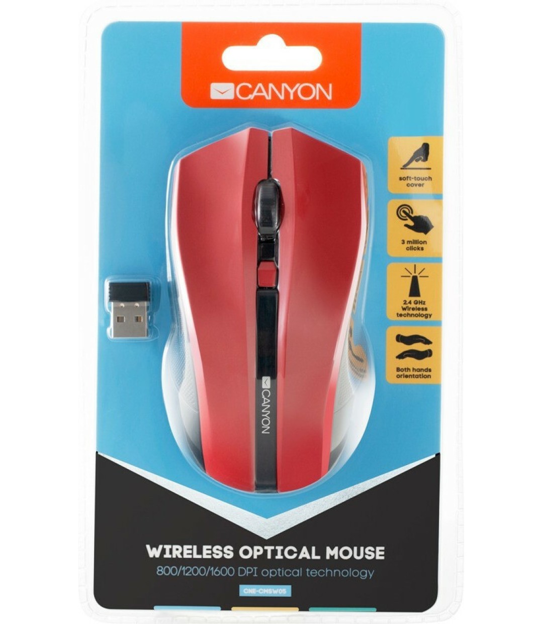 Canyon CMSW05 Ασύρματο Ποντίκι Κόκκινο