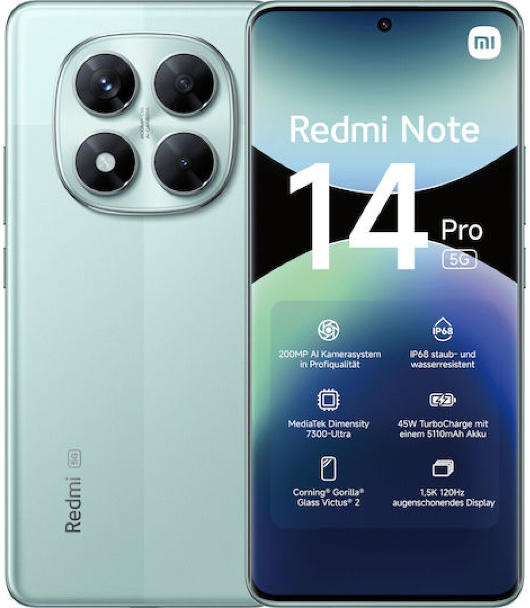 Xiaomi Redmi Note 14 Pro 5G Dual SIM (8GB/256GB) Coral Green
