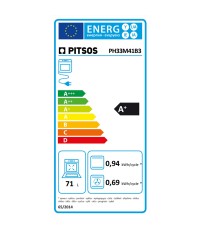Pitsos PH33M41B4 Φούρνος άνω Πάγκου 71lt Π59.4εκ. Μαύρος