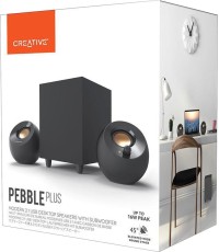 Creative Pebble Plus Ηχεία Υπολογιστή 2.1 με Ισχύ 8W σε Μαύρο Χρώμα