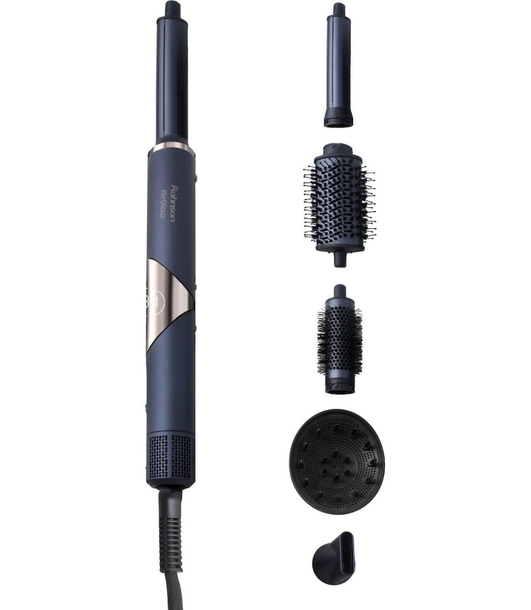 Rohnson AirGlow Κεραμική Ηλεκτρική Βούρτσα με Αέρα & Περιστρεφόμενη Κεφαλή για Ίσιωμα και Μπούκλες 1400W