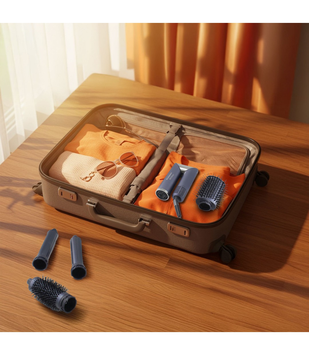 Rohnson AirGlow Κεραμική Ηλεκτρική Βούρτσα με Αέρα & Περιστρεφόμενη Κεφαλή για Ίσιωμα και Μπούκλες 1400W