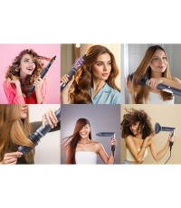 Rohnson AirGlow Κεραμική Ηλεκτρική Βούρτσα με Αέρα & Περιστρεφόμενη Κεφαλή για Ίσιωμα και Μπούκλες 1400W