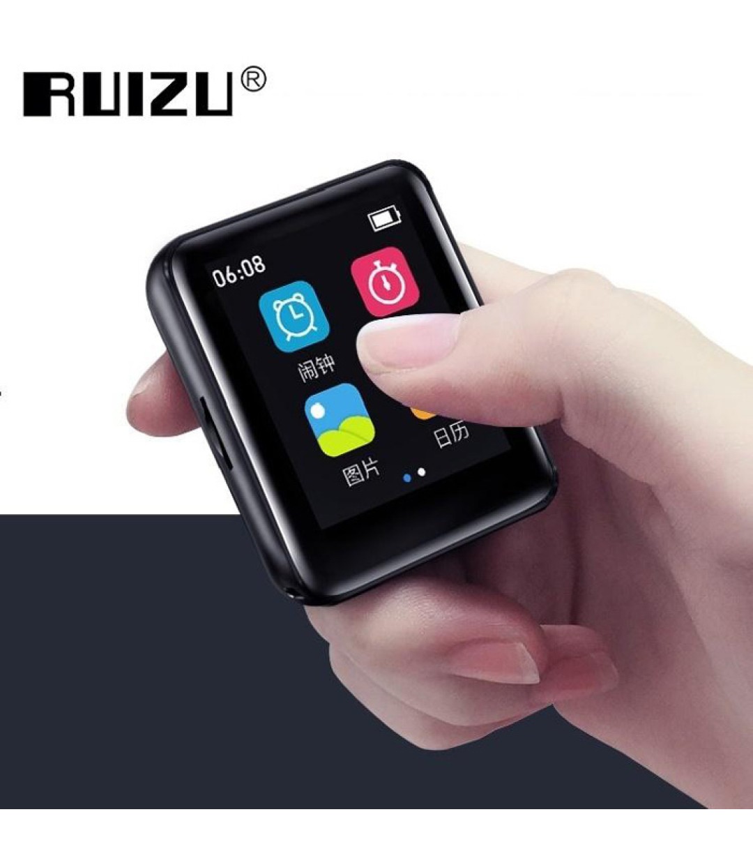 Ruizu M4 MP3 Player (16GB) με TFT Οθόνη Αφής 1.8" Μαύρο