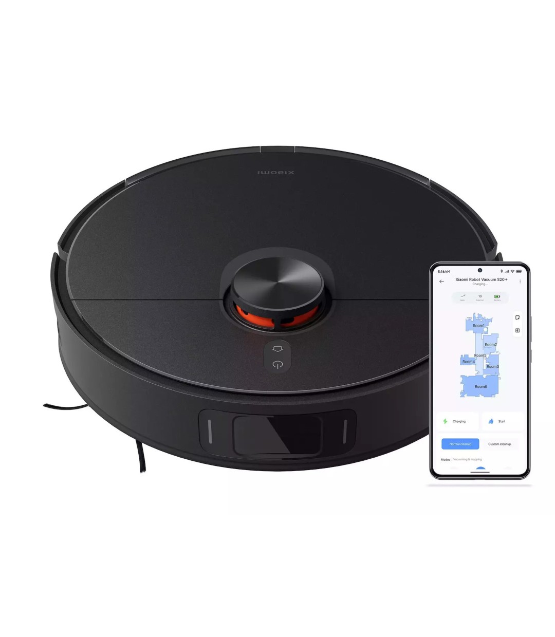 Xiaomi S20+ Σκούπα Ρομπότ για Σκούπισμα & Σφουγγάρισμα με Χαρτογράφηση και Wi-Fi Μαύρη
