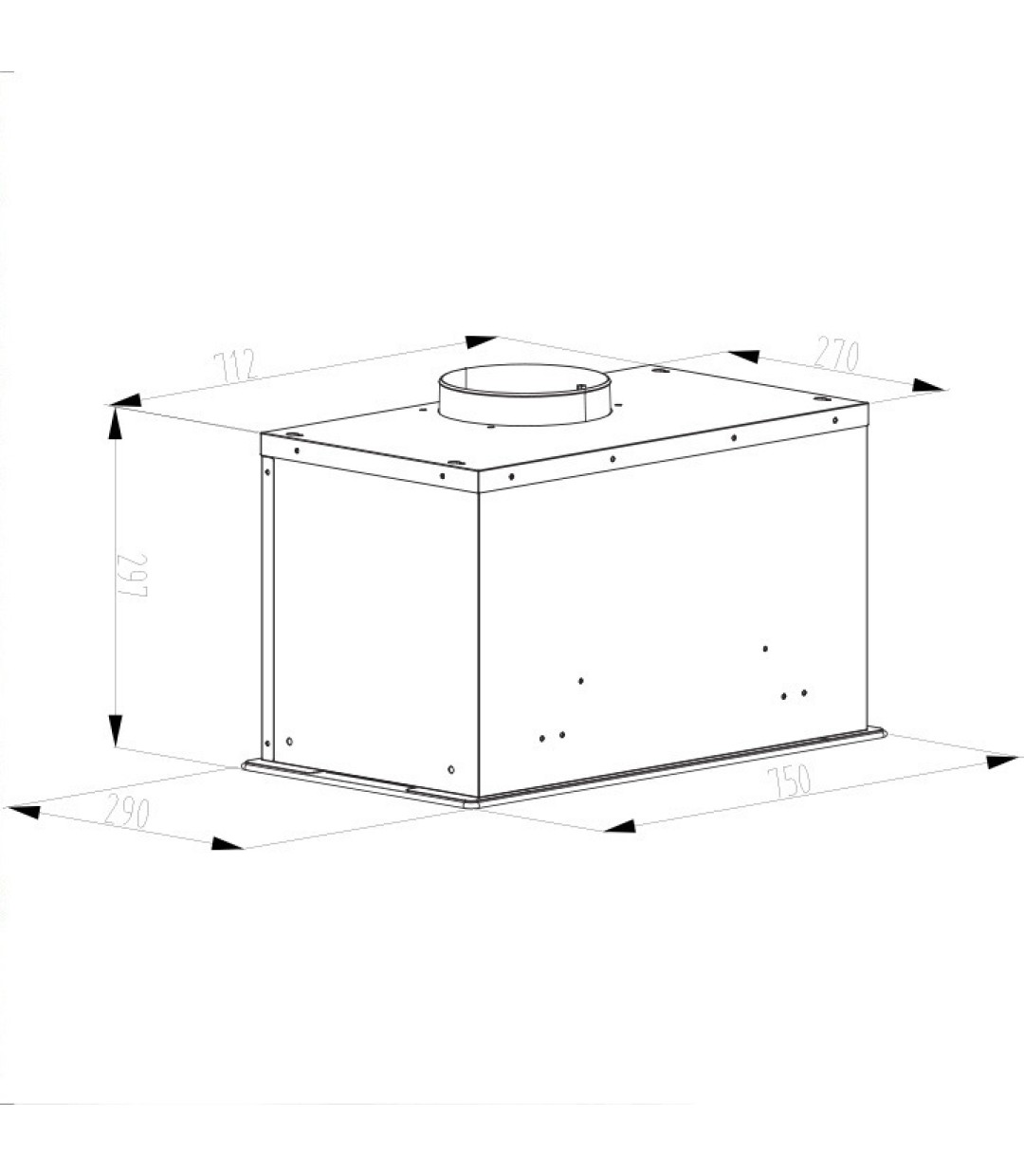 Gruppe Incognito 750 Μηχανισμός Απορρόφησης 75cm Μαύρος S-8029-C58-M13-750