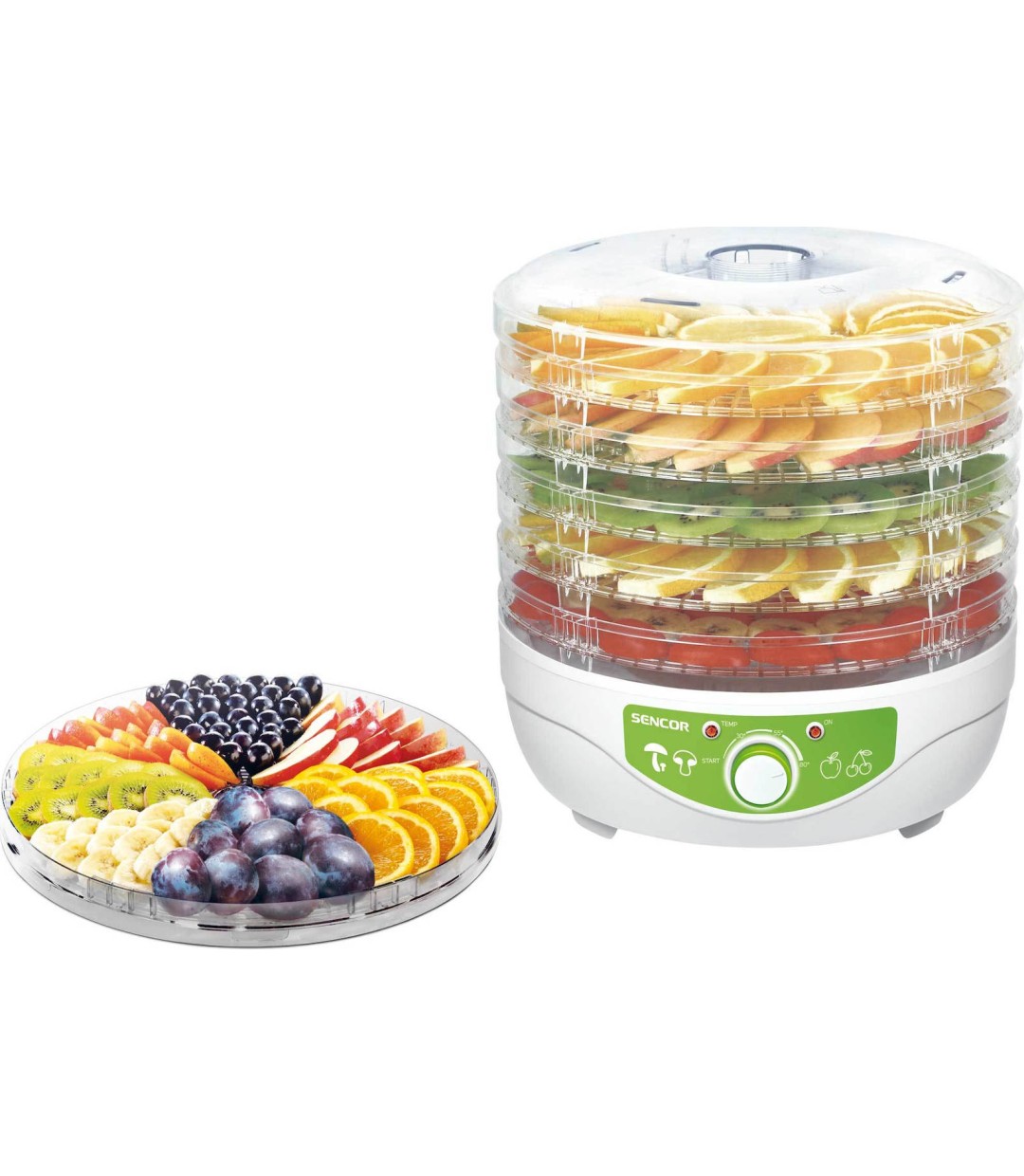 Sencor SFD 790WH Αποξηραντής Τροφίμων με 5 Ράφια και Ρυθμιζόμενη Θερμοκρασία 35-80°C