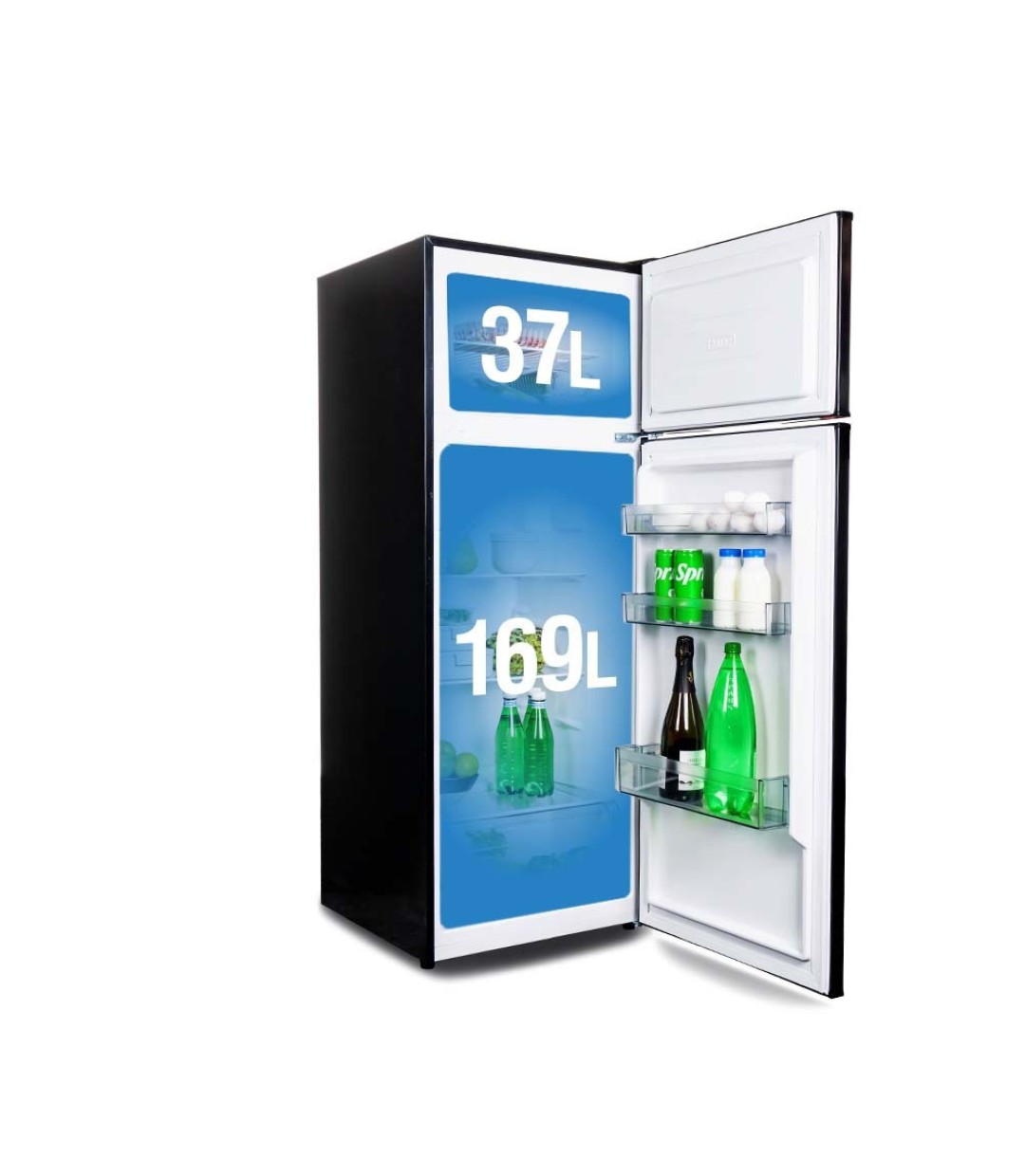 Muhler Ψυγείο Δίπορτο 206lt Υ143xΠ54.5xΒ55εκ. Μαύρο SUF144BE