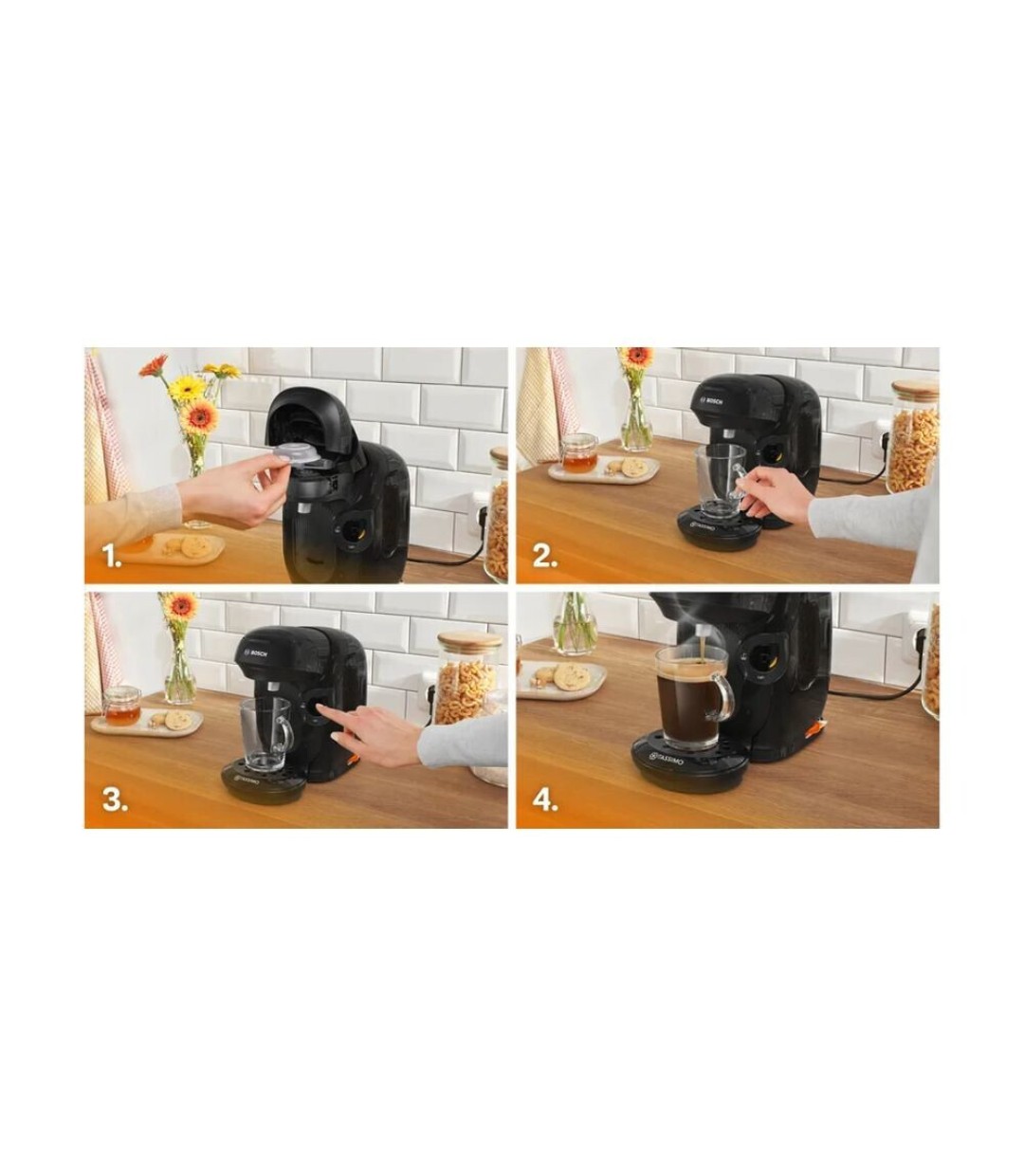 Bosch TAS 112 Καφετιέρα για Κάψουλες Tassimo Πίεσης 3.3bar Μαύρη Bosch TAS 112 Καφετιέρα για Κάψουλες Tassimo Πίεσης 3.3bar Μαύρη