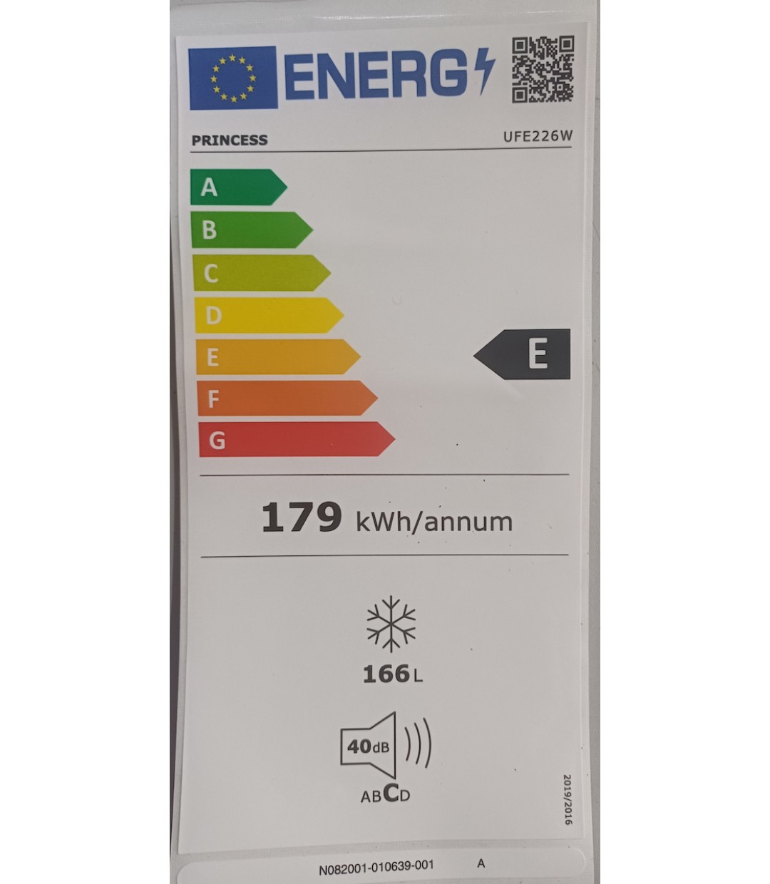 Princess Όρθιος Καταψύκτης 166lt UFE 226W 