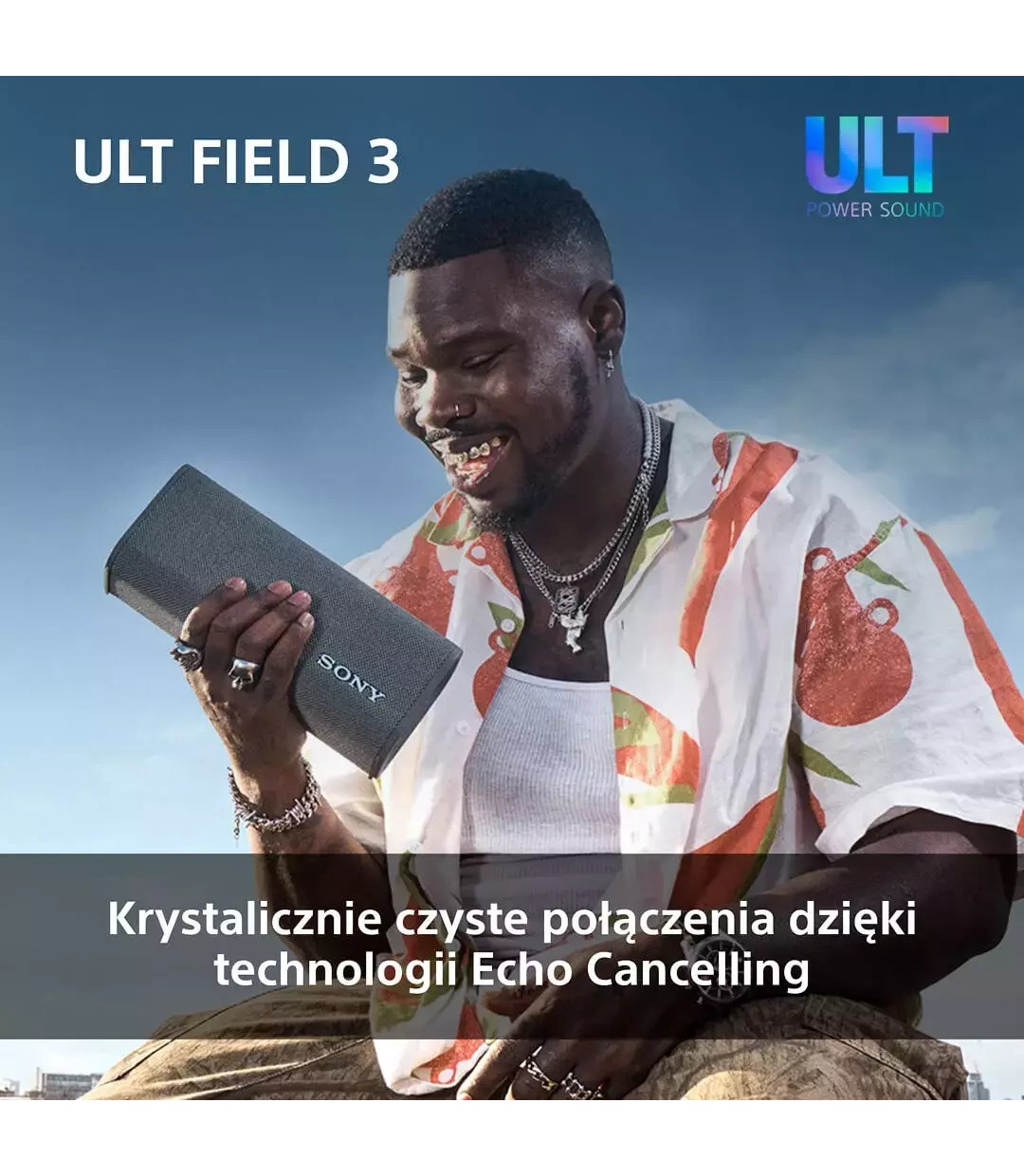 Sony ULT FIELD 3 - Φορητό ηχείο Bluetooth με ήχο ULT POWER SOUND - Μαύρο