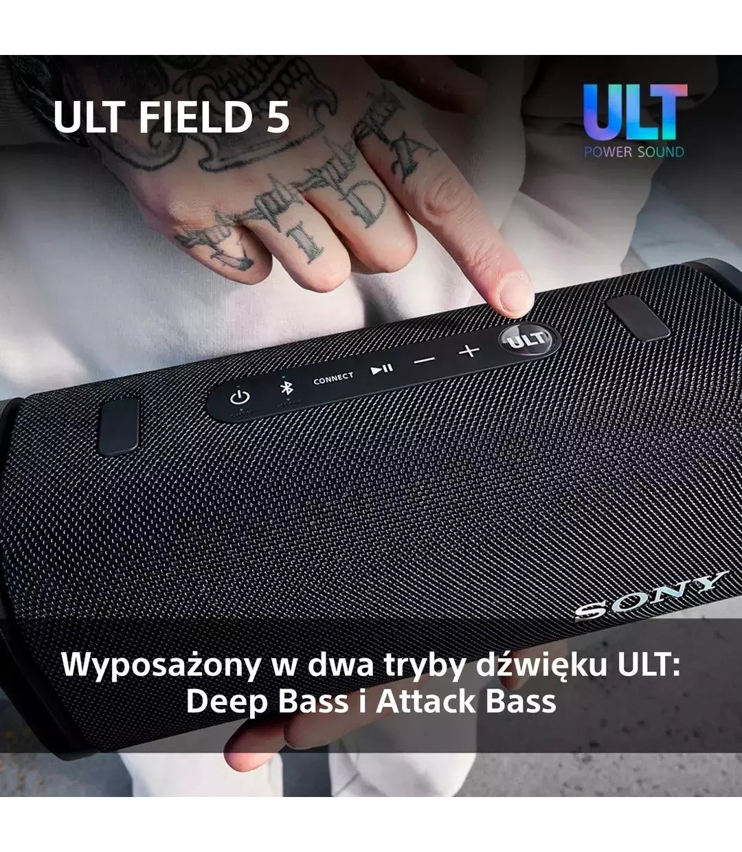 Sony ULT Field 5 Αδιάβροχο Ηχείο Bluetooth Μαύρο