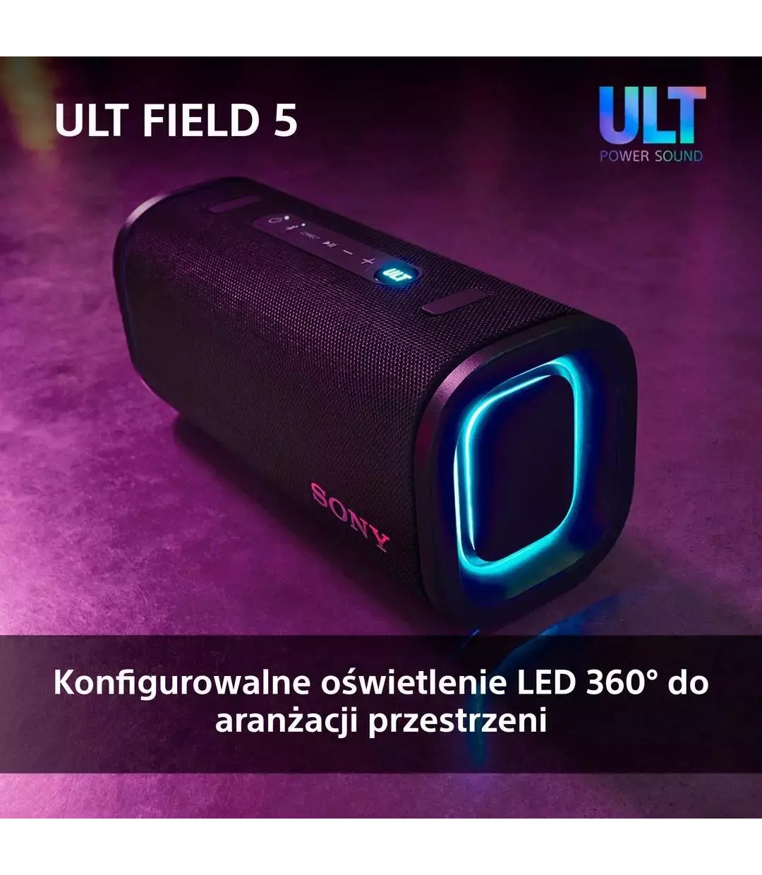 Sony ULT Field 5 Αδιάβροχο Ηχείο Bluetooth Μαύρο