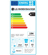 LG RH90V9AV2QR Στεγνωτήριο 9kg A+++ με Αντλία Θερμότητας