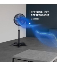 Rowenta Ανεμιστήρας Ορθοστάτης 40W Διαμέτρου 40cm Μαύρος Κωδικός: VU3110 