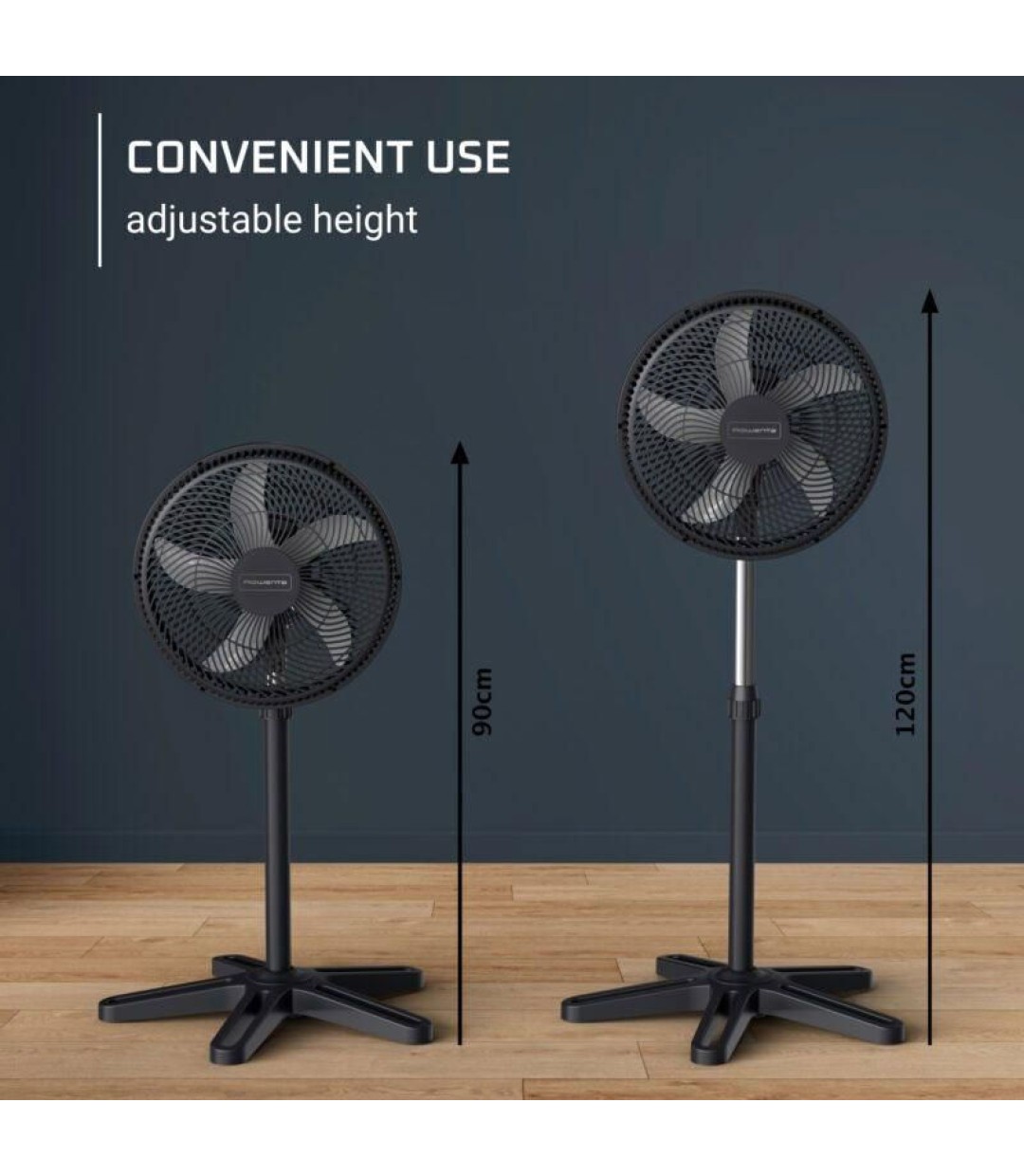 Rowenta Ανεμιστήρας Ορθοστάτης 40W Διαμέτρου 40cm Μαύρος Κωδικός: VU3110 