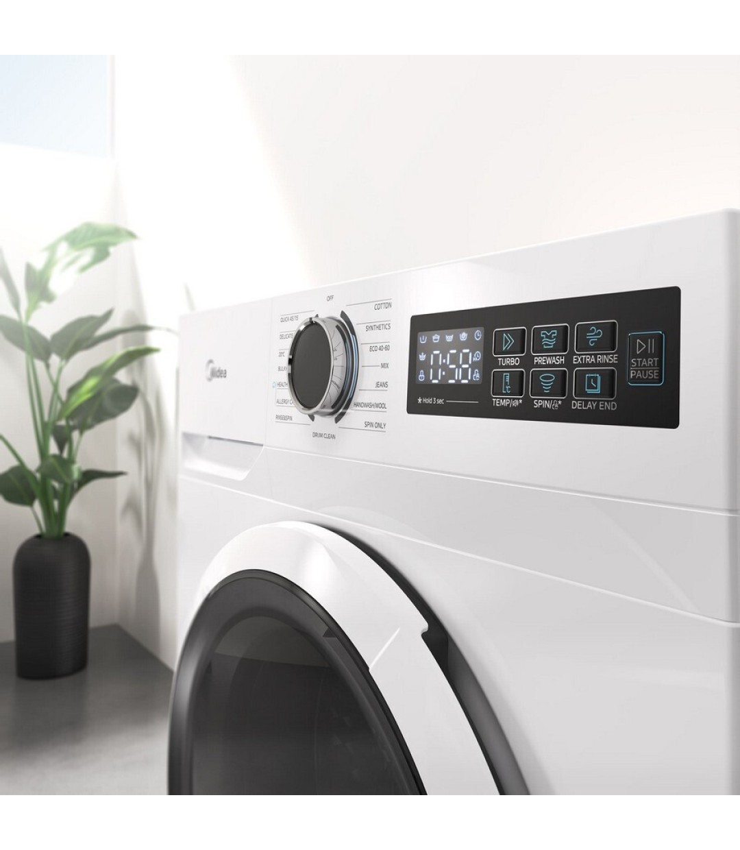 Midea Πλυντήριο Ρούχων 10kg 1400 Στροφών MF110W100BA10/W-GR Midea Πλυντήριο Ρούχων 10kg 1400 Στροφών MF110W100BA10/W-GR