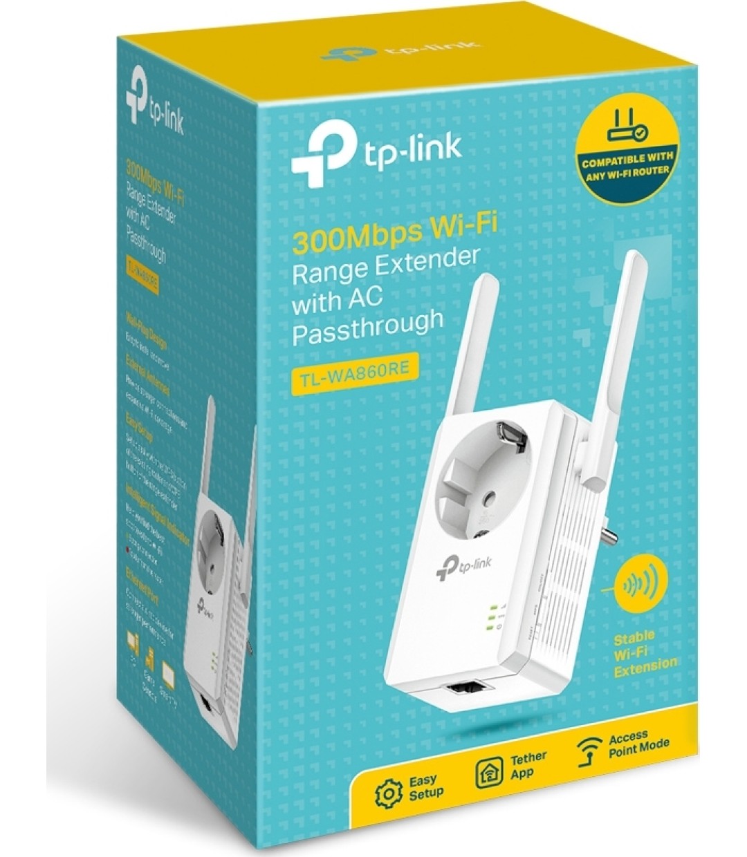 TP-LINK TL-WA860RE v6 WiFi Extender Single Band (2.4GHz) 300Mbps