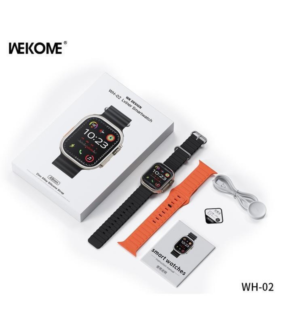 WK WH-02 Titanium Smartwatch με Παλμογράφο (Χρυσό)