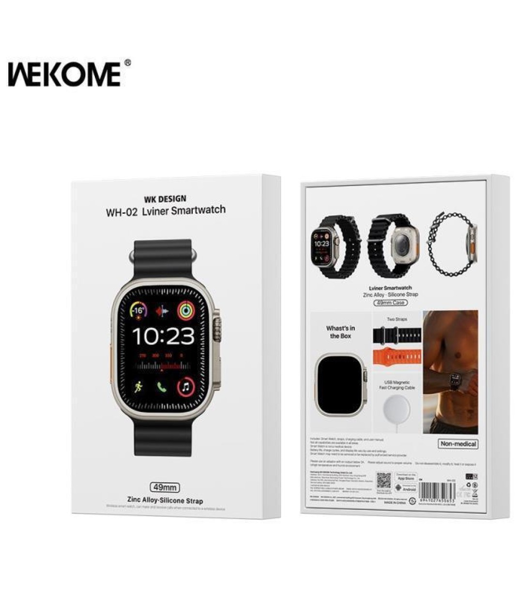 WK WH-02 Titanium Smartwatch με Παλμογράφο (Χρυσό)
