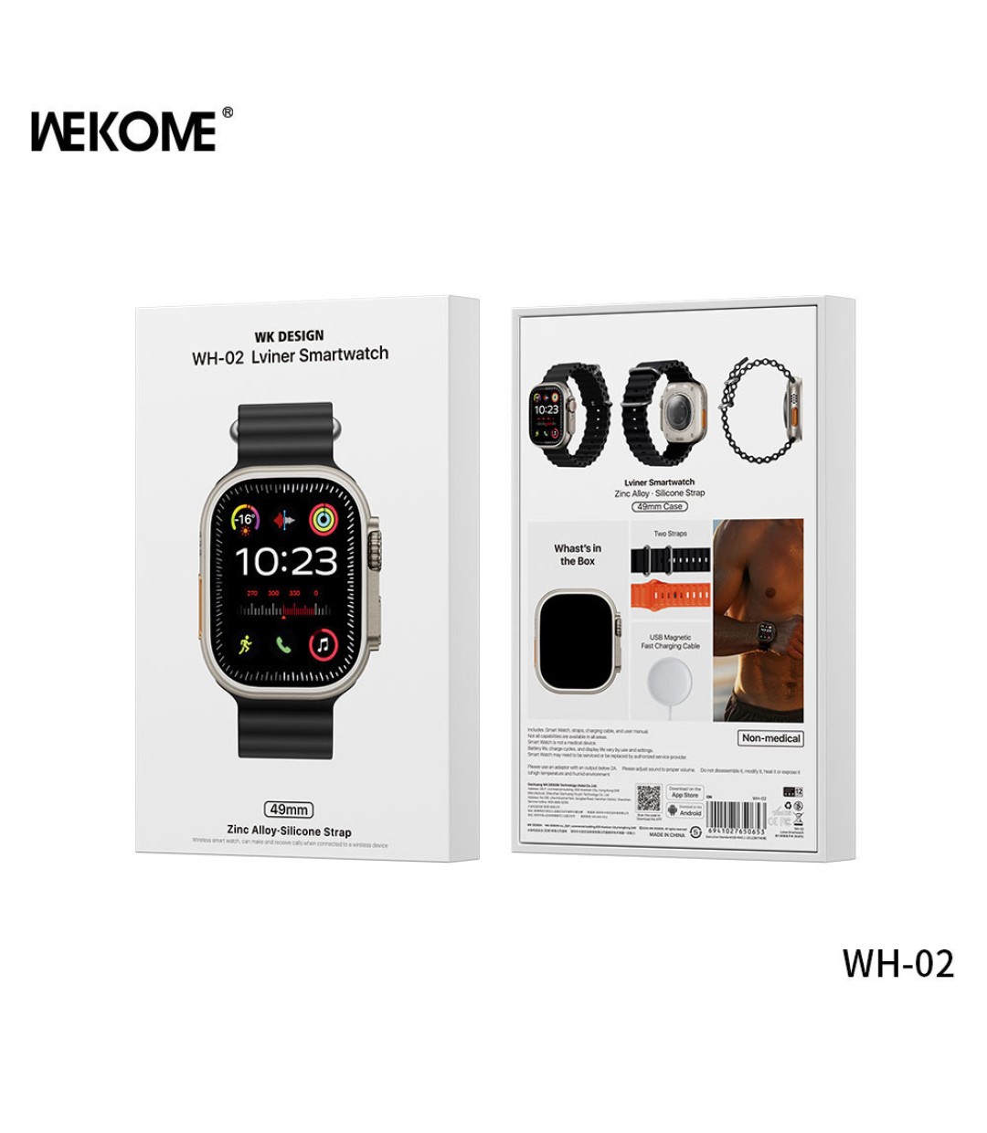 WK WH-02 Titanium Smartwatch με Παλμογράφο (Χρυσό)