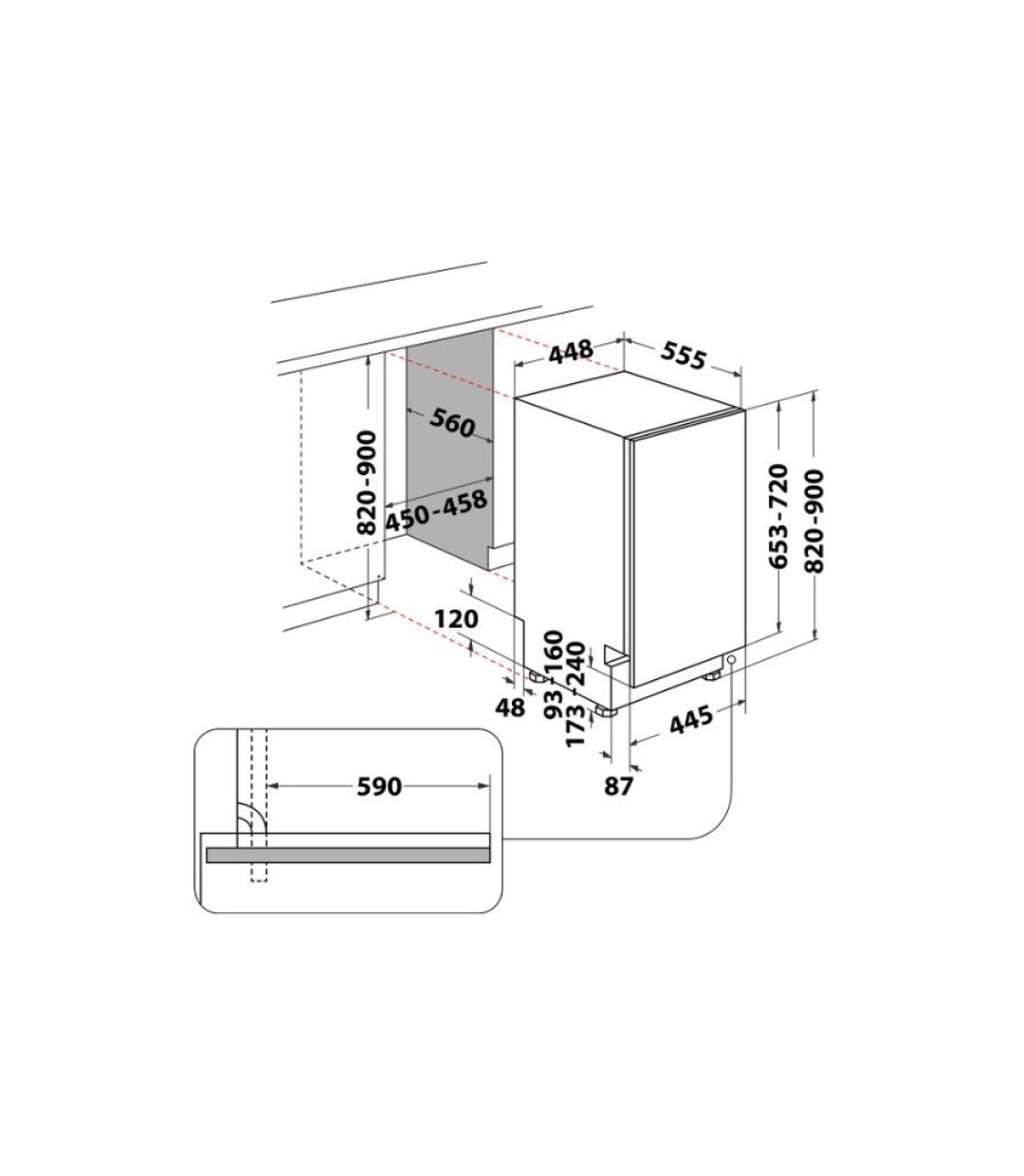 Πλυντήριο Πιάτων Εντοιχιζόμενο Whirlpool WH6IC11BS7LA0 45cm