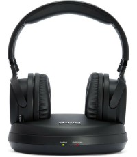 Aiwa WHF-880 Ασύρματα/Ενσύρματα Over Ear Ακουστικά Τηλεόρασης με 10 ώρες Λειτουργίας Μαύρα