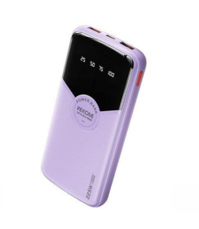 WK WP-43 Power Bank 10000mAh 22.5W με 2 Θύρες USB-A και Θύρα USB-C Power Delivery Μωβ WK WP-43 Power Bank 10000mAh 22.5W με 2 Θύρες USB-A και Θύρα USB-C Power Delivery Μωβ