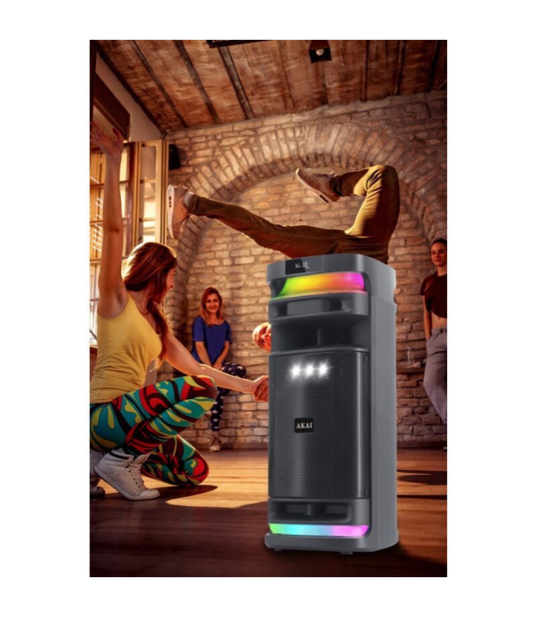 Akai Ηχείο Karaoke με Ασύρματο Μικρόφωνο και Εφέ Φωτισμού X12 σε Μαύρο Χρώμα