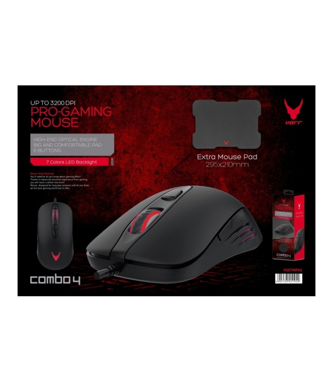 Omega VARR Gaming Set RGB Gaming Ποντίκι Μαύρο