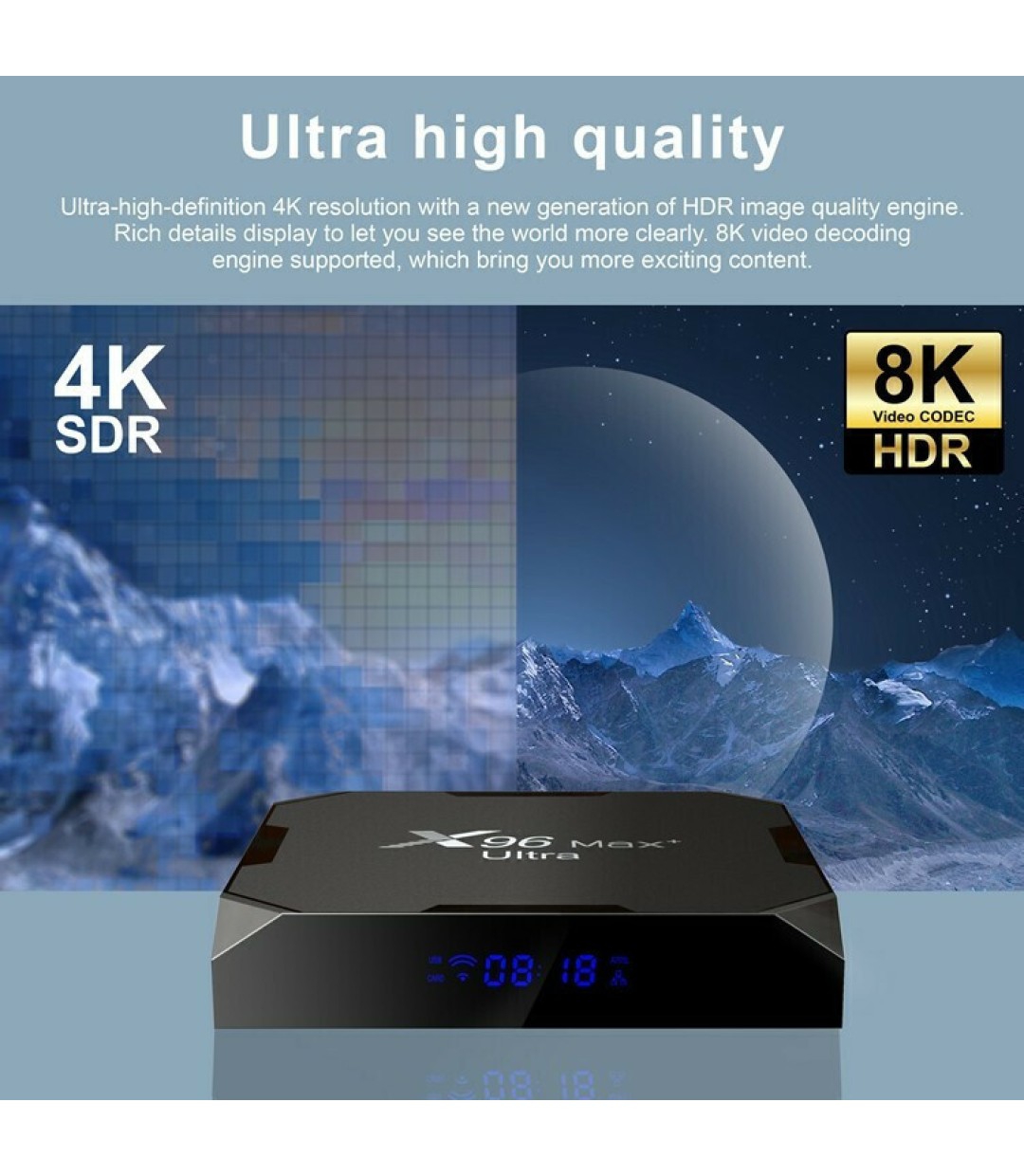 TV Box X96 Max Plus Ultra 4K UHD με WiFi USB 2.0 / USB 3.0 4GB RAM και 32GB Αποθηκευτικό Χώρο με Λειτουργικό Android 11.0
