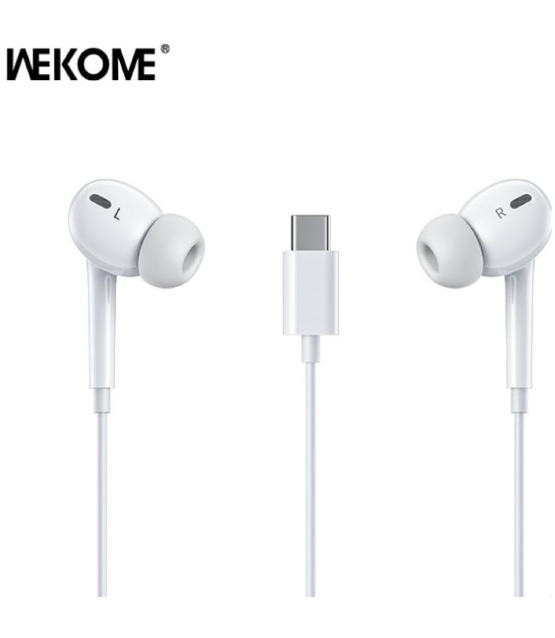 WK YA17 In-ear Handsfree Ακουστικά με Βύσμα USB-C Λευκό