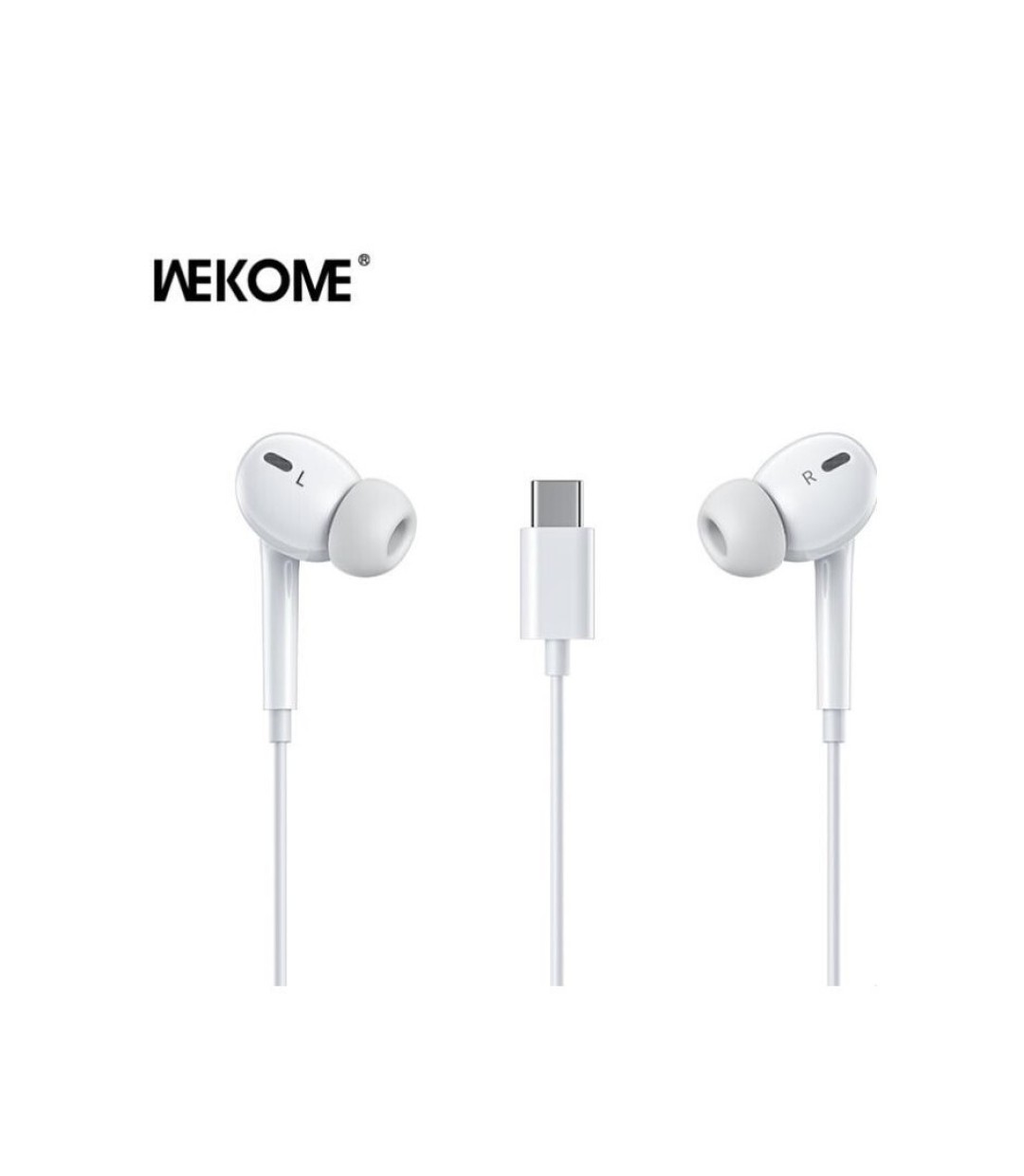 WK YA17 In-ear Handsfree Ακουστικά με Βύσμα USB-C Λευκό