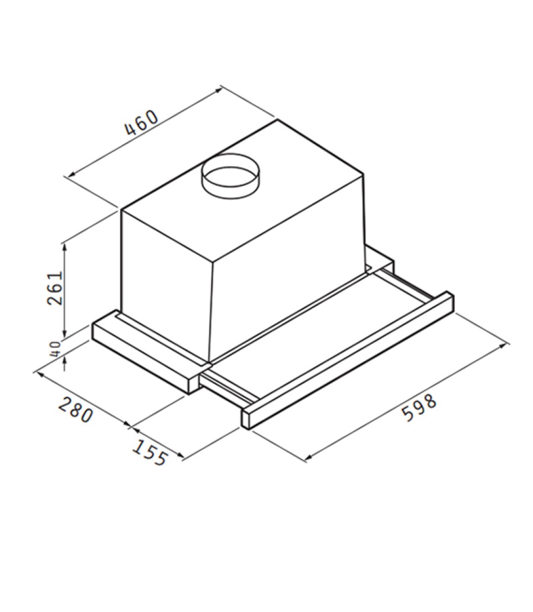 Pyramis Essential Turbo Συρόμενος Απορροφητήρας 60cm Inox