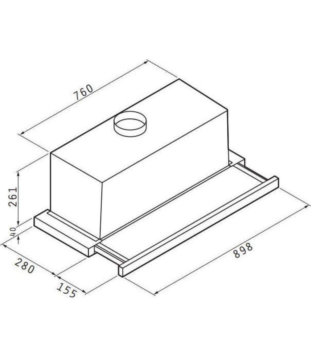 Pyramis Essential Turbo Συρόμενος Απορροφητήρας 90cm Inox