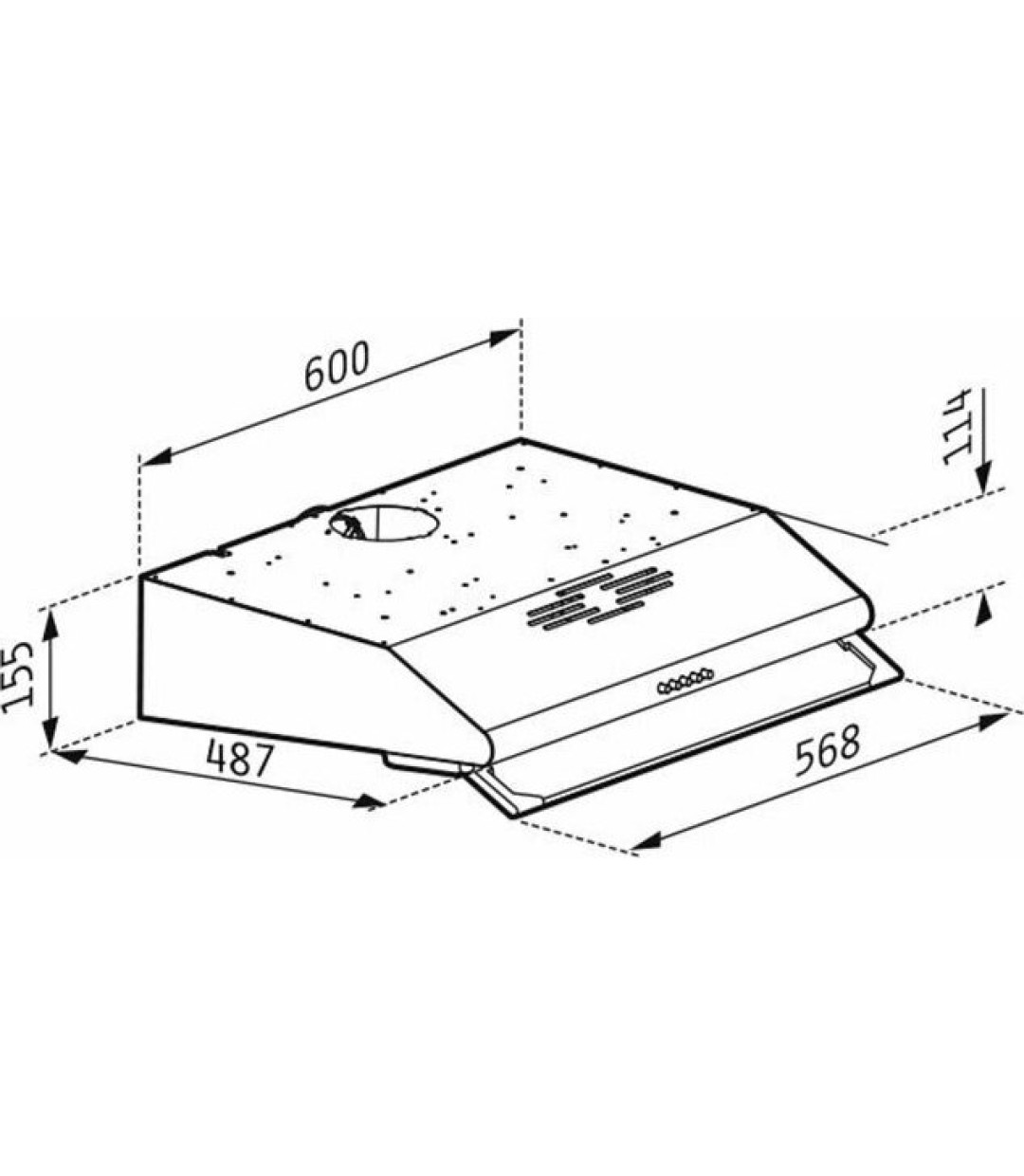 Pyramis Απλός με 2 Μοτέρ Ελεύθερος Απορροφητήρας 60cm Λευκός
