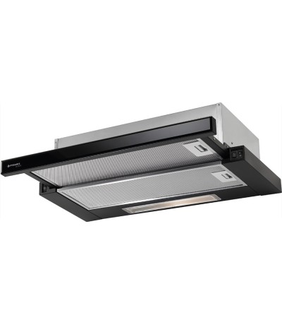 Pyramis Ecoline με Γυαλί Συρόμενος Απορροφητήρας 60cm Μαύρος