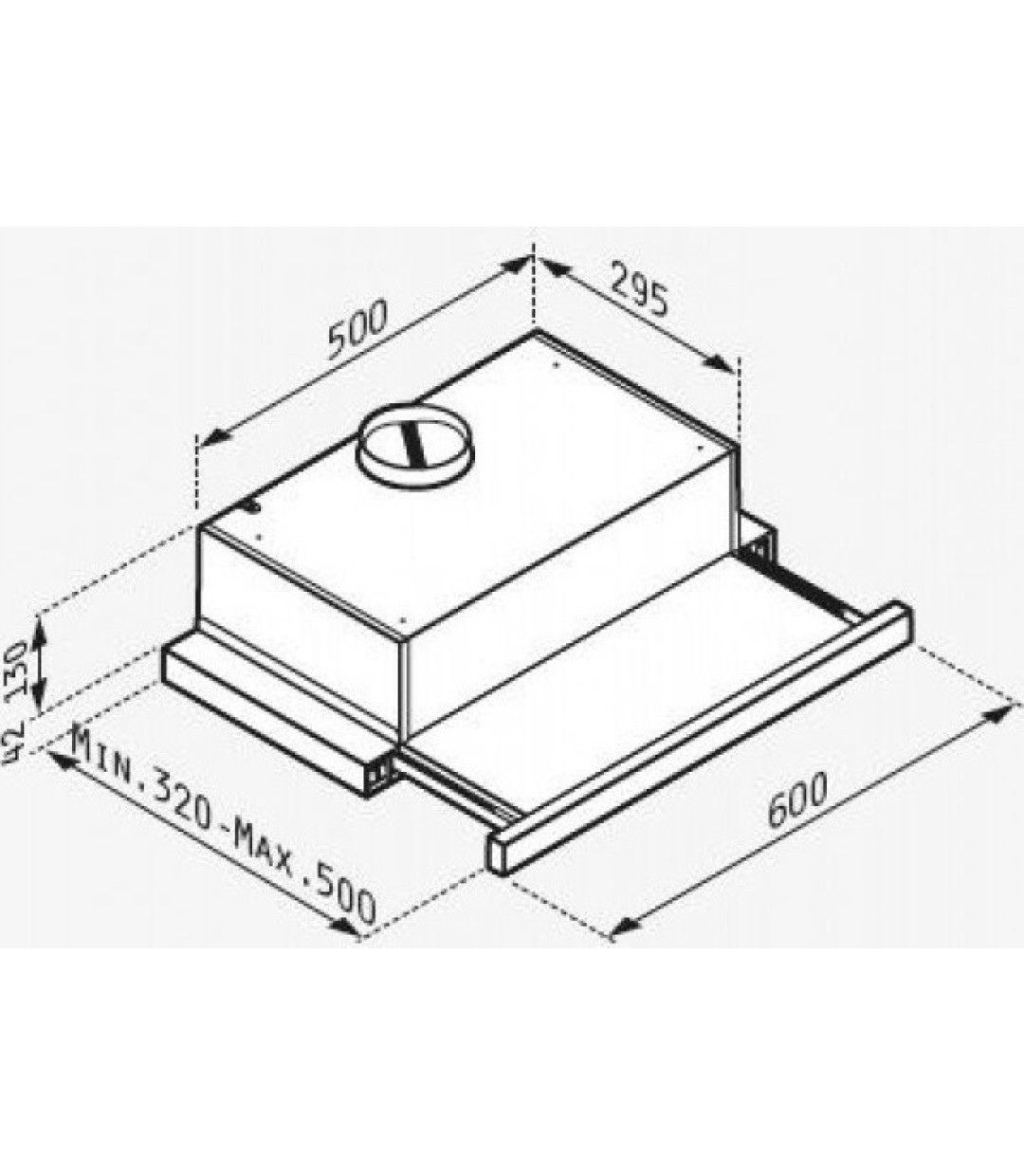 Pyramis Power Slim Συρόμενος Απορροφητήρας 60cm Inox