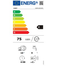 Candy CDPH 2D1047S Ελεύθερο Πλυντήριο Πιάτων για 10 Σερβίτσια Π44.8xY84.6εκ. Inox