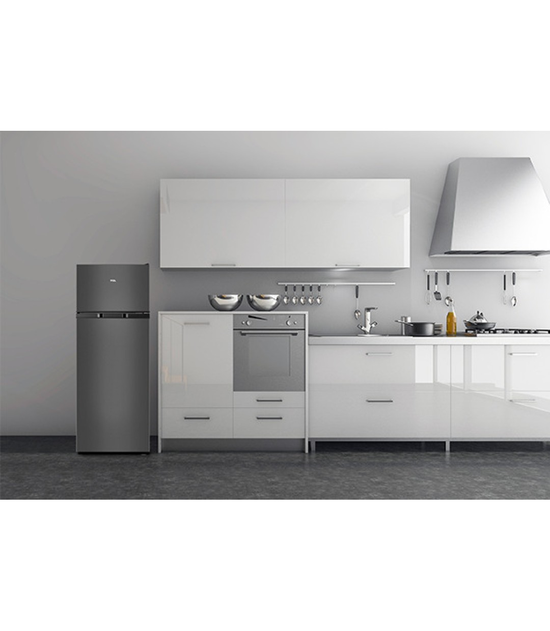 TCL RF207TSE0 Ψυγείο Δίπορτο 207lt Υ144xΠ54.5xΒ55εκ. Γκρι