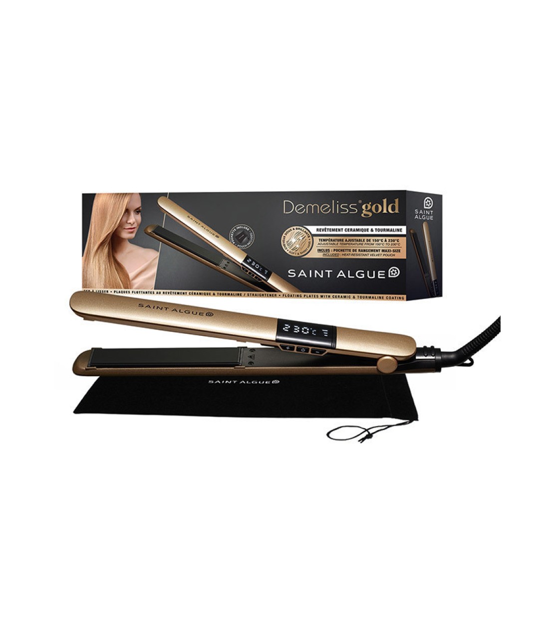Demeliss 3963 Πρέσα Μαλλιών με Κεραμικές Πλάκες Gold
